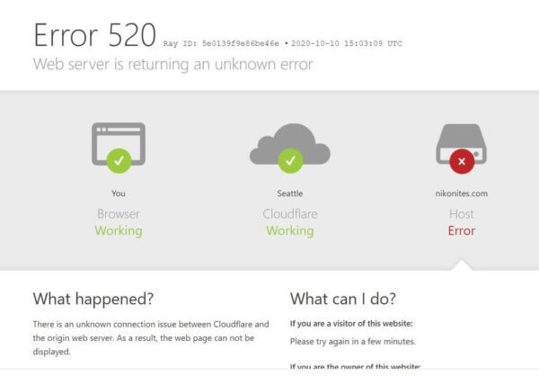 Cómo reparar reparar error 520 de Cloudflare