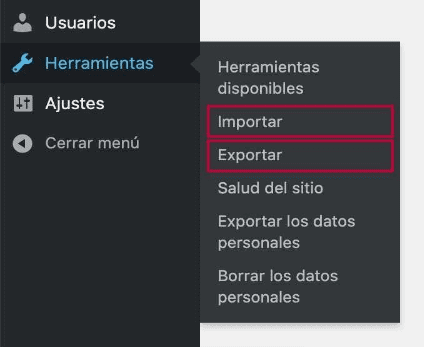 importar-exportar-wordpress